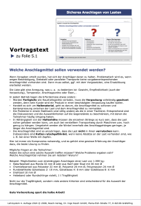 Effektives Lehrsystem für sicheres Anschlagen von Lasten inklusive detaillierter Vortragstexte